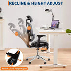 Sedia da Ufficio Ergonomica con Poggiapiedi, Sedia da Scrivania per Computer in Rete con Supporto Lombare, Poggiatesta e Braccioli Regolabili, per Ufficio
