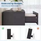 Comò in Legno a 4 Cassetti per Camera da Letto, Cassettiera in Legno con Maniglie Dorate, Comodino Moderno per Camera da Letto, Armadietto Contenitore in Legno