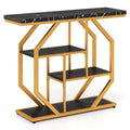 Costway 40'' Console Table w/Storage Shelves Geometric Metal Frame for Hallway Entrance