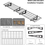 Mensole da parete per garage, set da 2 pz da 60x180 cm, scaffali portaoggetti in acciaio resistente, colore nero, per organizzazione garage e cantina