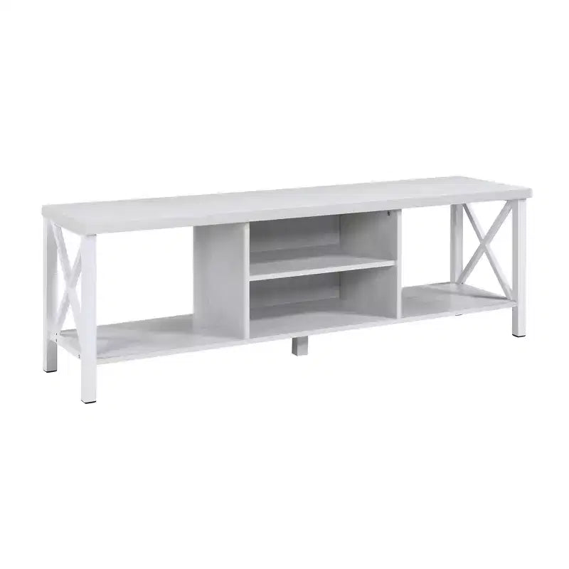 AndMakers Mobile TV in Legno da 58,27 pollici con 4 Ripiani Contenitori Adatto a TV fino a 65 pollici