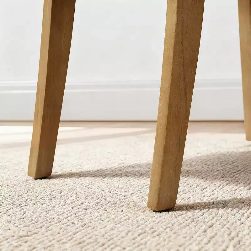 Set di 4 sedie da pranzo in stile Modern Farmhouse, sedie Parsons imbottite in tessuto testurizzato intrecciato con gambe in legno massello - Panipeachy