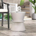 Tavolino da Esterno in Cemento Leggero Design Moderno Scultoreo, Resistente alle Intemperie e Facile da Spostare per Patio, Balcone o Giardino