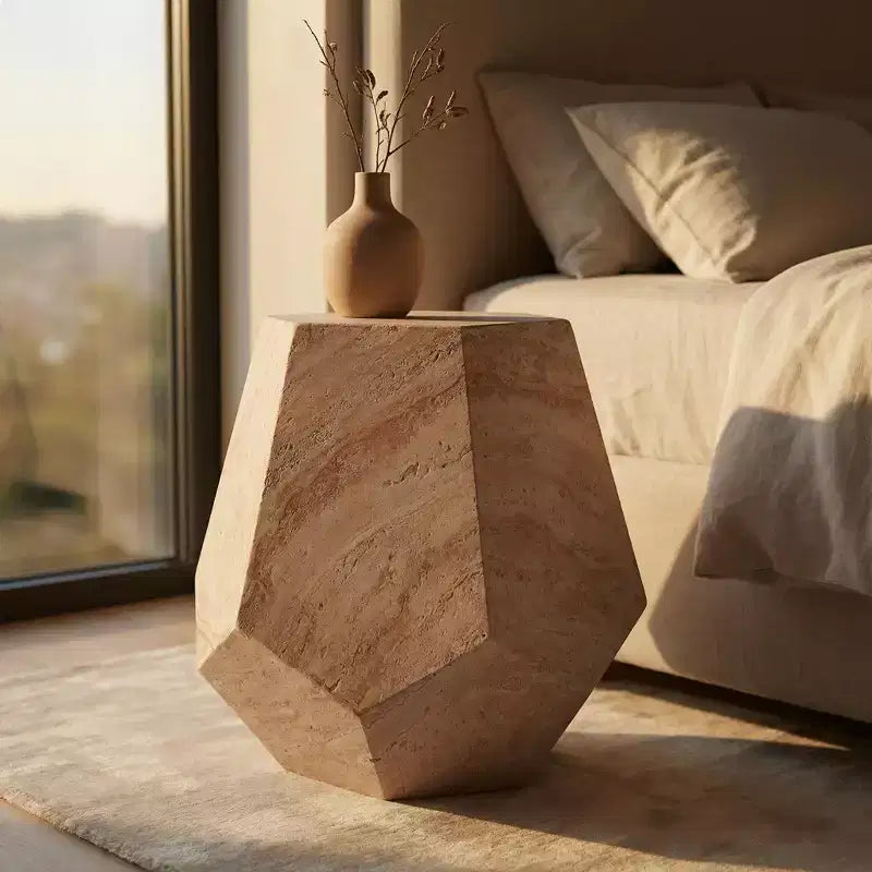 Tavolino da Esterno in Cemento Leggero Design Moderno Scultoreo, Resistente alle Intemperie e Facile da Spostare per Patio, Balcone o Giardino