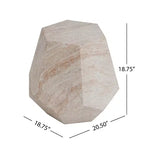 Tavolino da Esterno in Cemento Leggero Design Moderno Scultoreo, Resistente alle Intemperie e Facile da Spostare per Patio, Balcone o Giardino