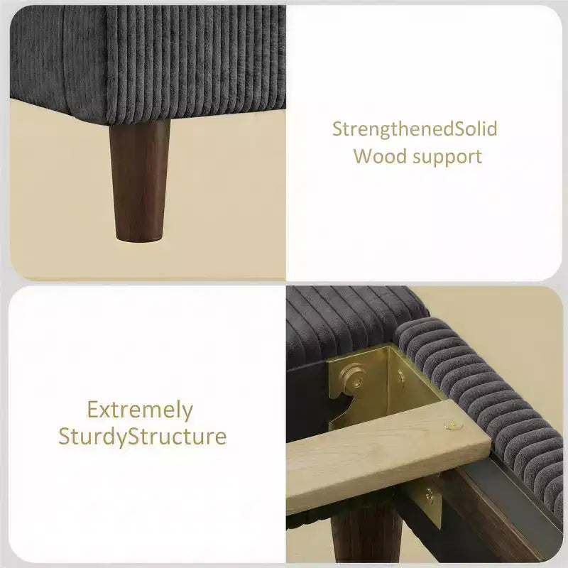 Dyonery Letto Imbottito Queen con Testiera ad Ala Alta 130 cm, Gambe in Legno Massello, Nessuna Rete a Molle Necessaria, Lino Beige, Stile Moderno