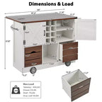 Carrello da Cucina Pieghevole 54 Farmhouse con Ruote Grandi per Cucina o Sala da Pranzo-Panipeachy