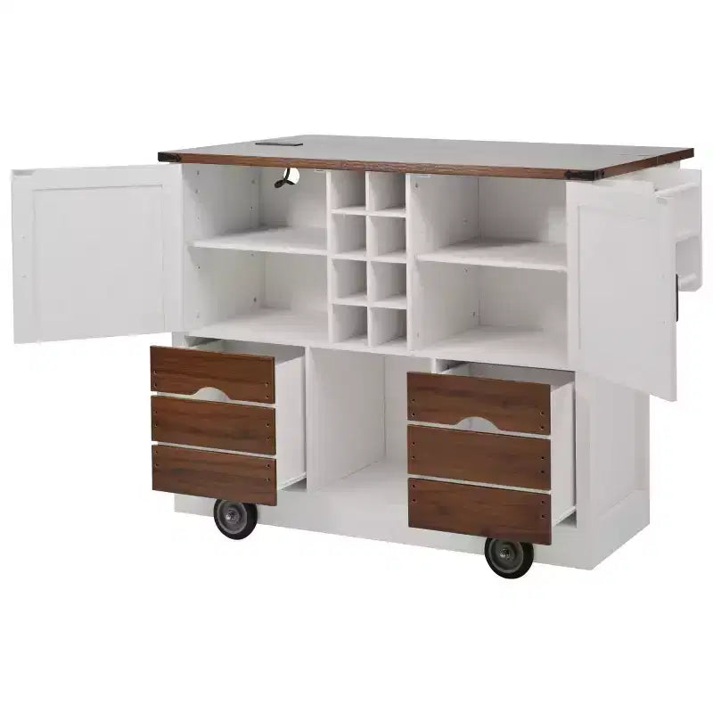 Carrello da Cucina Pieghevole 54 Farmhouse con Ruote Grandi per Cucina o Sala da Pranzo-Panipeachy