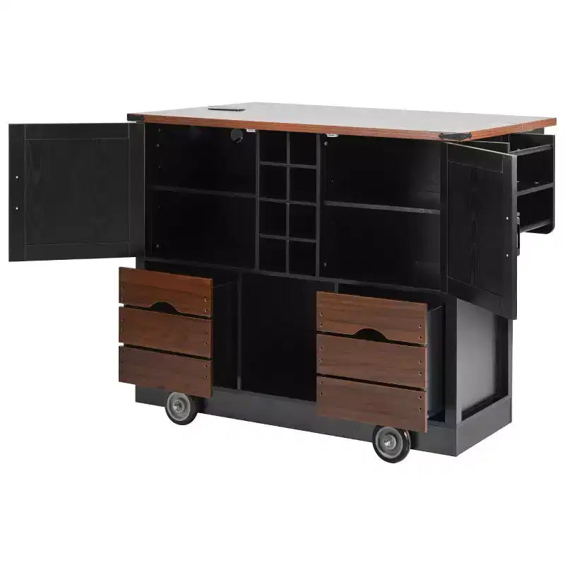 Carrello da Cucina Pieghevole 54 Farmhouse con Ruote Grandi per Cucina o Sala da Pranzo-Panipeachy