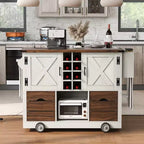 Carrello da Cucina Pieghevole 54 Farmhouse con Ruote Grandi per Cucina o Sala da Pranzo-Panipeachy
