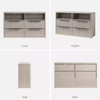BALHAM TRADE-Comò moderno largo 56,5 cm per camera da letto con 4 cassetti e ripiano aperto scanalato