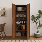 Mobile da Cucina Dispensa da 160 cm con Ante e Ripiani, Armadio Contenitore Indipendente per Sala da Pranzo, Credenza
