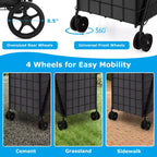 Carrello portaspesa pieghevole Gymax con doppio cestino e fodera impermeabile