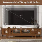 GDFStudio Petty Mobile TV Moderno 78 con Ante in Vetro Scanalato. 2 Cassetti e Ripiani
