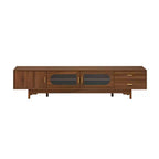 GDFStudio Petty Mobile TV Moderno 78 con Ante in Vetro Scanalato. 2 Cassetti e Ripiani