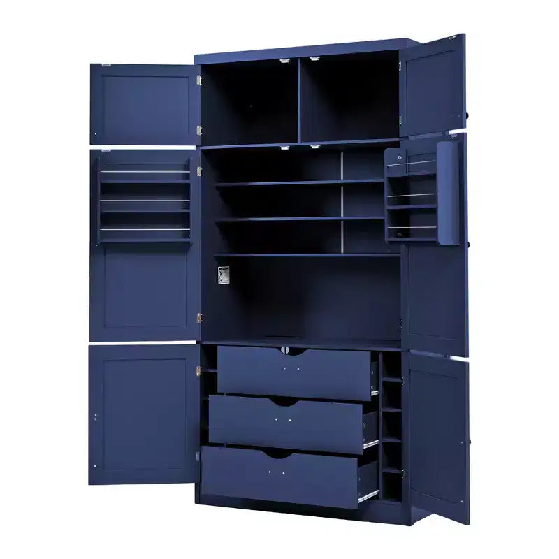 Whisen Dispensa da Cucina Autoportante Alta 203 cm, Credenze, Armadio Contenitore Grande