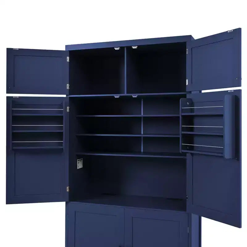 Whisen Dispensa da Cucina Autoportante Alta 203 cm, Credenze, Armadio Contenitore Grande