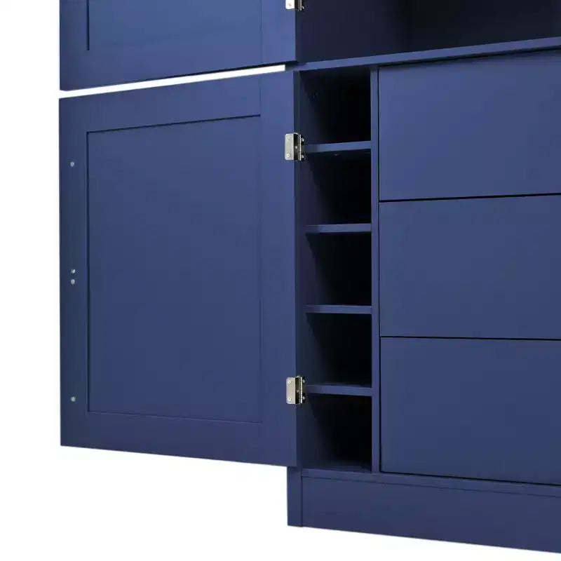 Whisen Dispensa da Cucina Autoportante Alta 203 cm, Credenze, Armadio Contenitore Grande