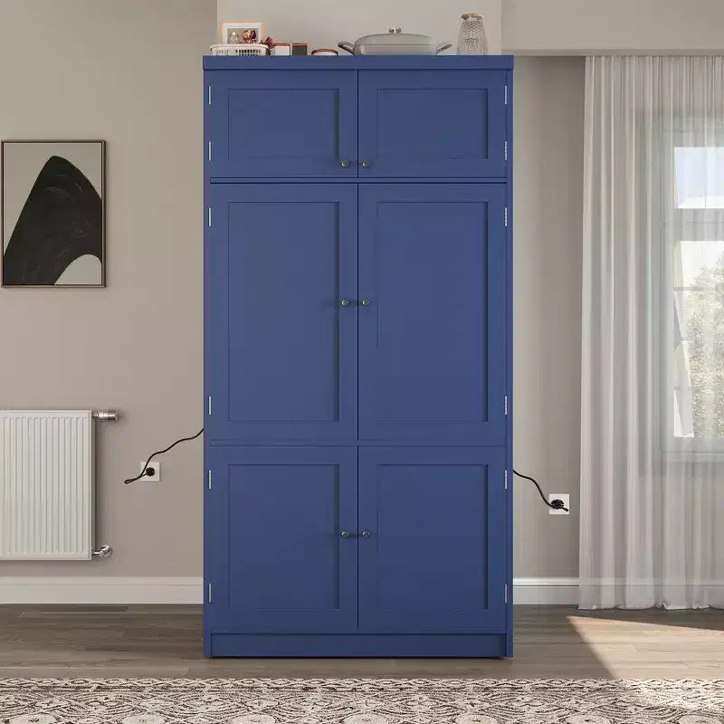Whisen Dispensa da Cucina Autoportante Alta 203 cm, Credenze, Armadio Contenitore Grande
