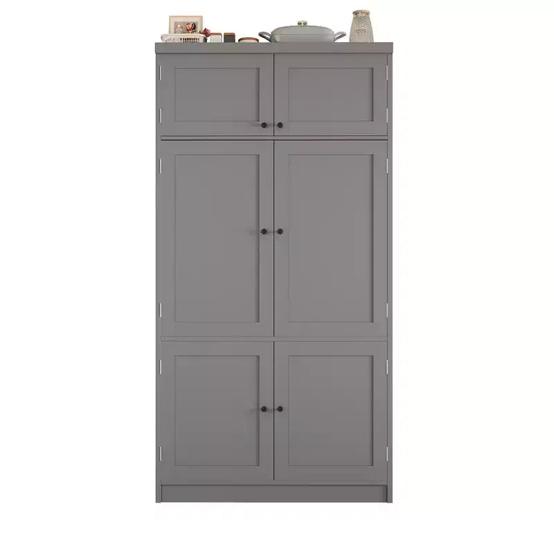 Whisen Dispensa da Cucina Autoportante Alta 203 cm, Credenze, Armadio Contenitore Grande
