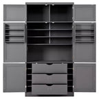 Whisen Dispensa da Cucina Autoportante Alta 203 cm, Credenze, Armadio Contenitore Grande