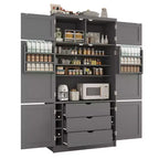 Whisen Dispensa da Cucina Autoportante Alta 203 cm, Credenze, Armadio Contenitore Grande