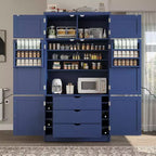 Whisen Dispensa da Cucina Autoportante Alta 203 cm, Credenze, Armadio Contenitore Grande