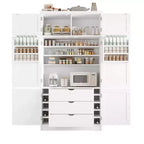 Whisen Dispensa da Cucina Autoportante Alta 203 cm, Credenze, Armadio Contenitore Grande