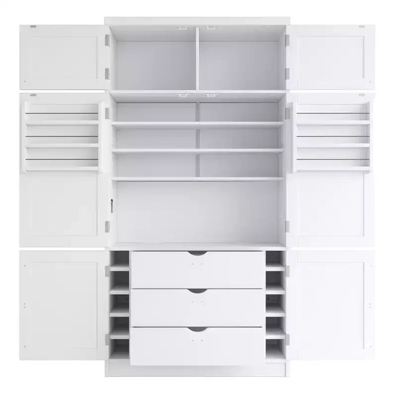 Whisen Dispensa da Cucina Autoportante Alta 203 cm, Credenze, Armadio Contenitore Grande