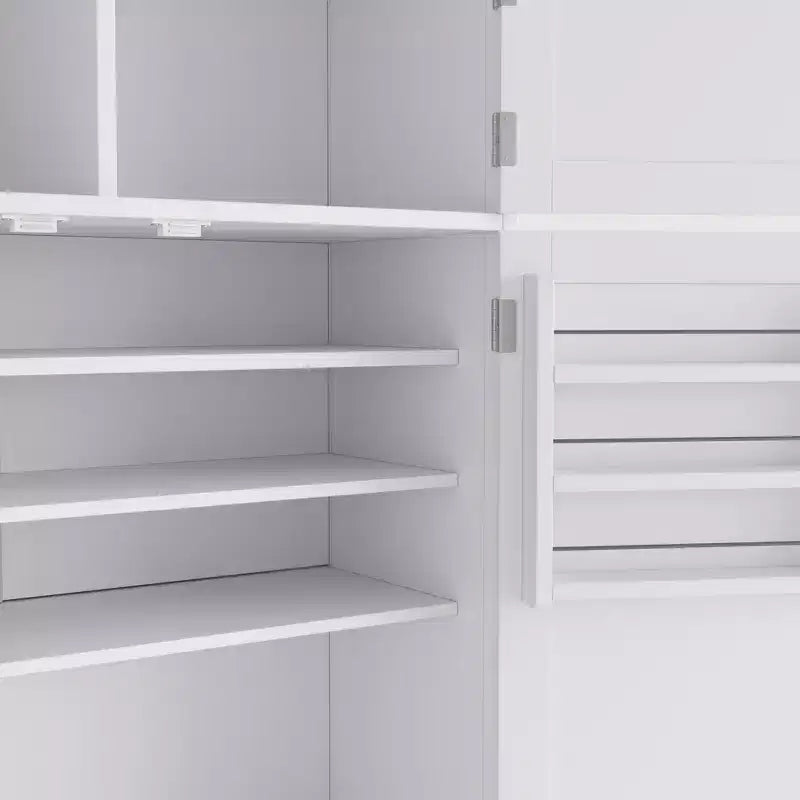 Whisen Dispensa da Cucina Autoportante Alta 203 cm, Credenze, Armadio Contenitore Grande
