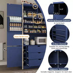 Whisen Dispensa da Cucina Autoportante Alta 203 cm, Credenze, Armadio Contenitore Grande