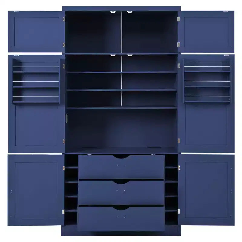 Whisen Dispensa da Cucina Autoportante Alta 203 cm, Credenze, Armadio Contenitore Grande