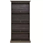 Libreria a 4 livelli tipo "Barrister" con ante in vetro a ribalta, vetrinetta alta 160 cm per collezioni, statuette - Panipeachy