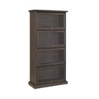 Libreria a 4 livelli tipo "Barrister" con ante in vetro a ribalta, vetrinetta alta 160 cm per collezioni, statuette - Panipeachy