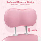 HOFFREE Sedia Gaming per Bambini a Forma di Coniglio con Cuscino Massaggiante e Poggiapiedi, Regolabile ed Ergonomica, Design Carino Kawaii per Età 8-14