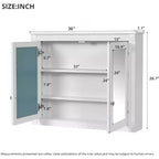 GDFStudio Pensile da Bagno Peng con 2 Specchi e Ripiani Regolabili