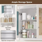 GDFStudio Pensile da Bagno Peng con 2 Specchi e Ripiani Regolabili