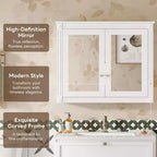 GDFStudio Pensile da Bagno Peng con 2 Specchi e Ripiani Regolabili