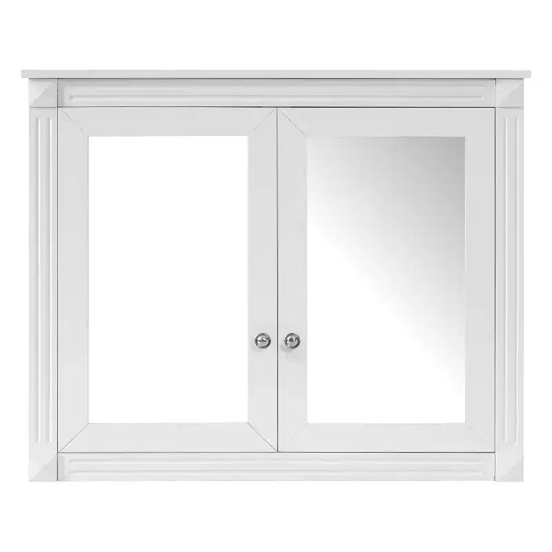GDFStudio Pensile da Bagno Peng con 2 Specchi e Ripiani Regolabili