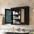 GDFStudio Pensile da Bagno Peng con 2 Specchi e Ripiani Regolabili
