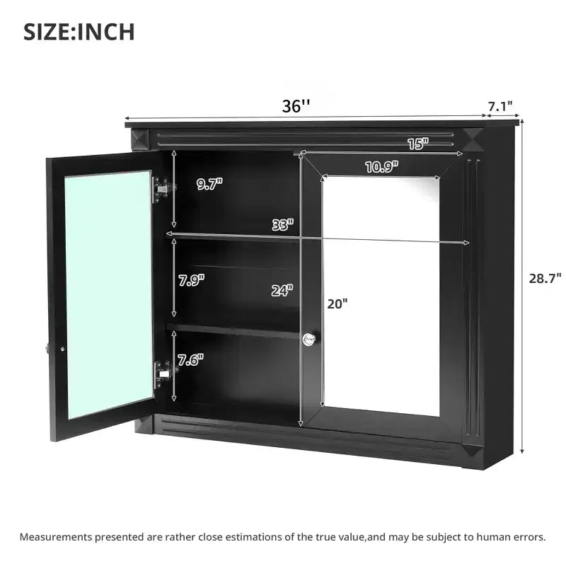 GDFStudio Pensile da Bagno Peng con 2 Specchi e Ripiani Regolabili