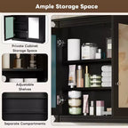 GDFStudio Pensile da Bagno Peng con 2 Specchi e Ripiani Regolabili