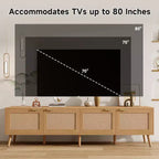 GDFStudio Primo 70 Mobile TV Boho per TV da 80", con ante in rattan e foro passacavo