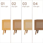 GDFStudio Primo 70 Mobile TV Boho per TV da 80", con ante in rattan e foro passacavo