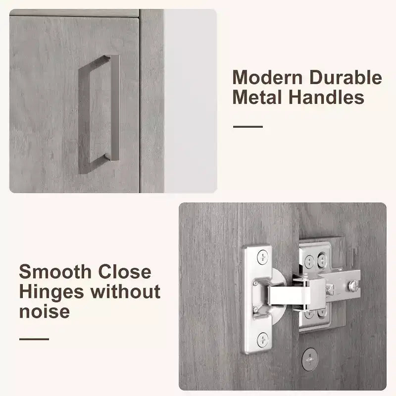 Mobile da bagno 16" con lavabo e anta a chiusura ammortizzata - Armadietto compatto per ripostiglio e bagno piccolo