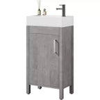 Mobile da bagno 16" con lavabo e anta a chiusura ammortizzata - Armadietto compatto per ripostiglio e bagno piccolo
