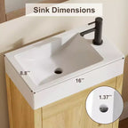 Mobile da bagno 16" con lavabo e anta a chiusura ammortizzata - Armadietto compatto per ripostiglio e bagno piccolo