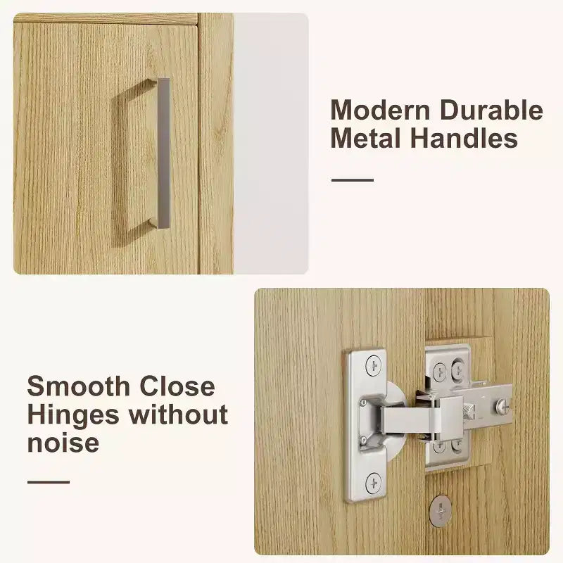 Mobile da bagno 16" con lavabo e anta a chiusura ammortizzata - Armadietto compatto per ripostiglio e bagno piccolo