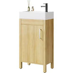 Mobile da bagno 16" con lavabo e anta a chiusura ammortizzata - Armadietto compatto per ripostiglio e bagno piccolo