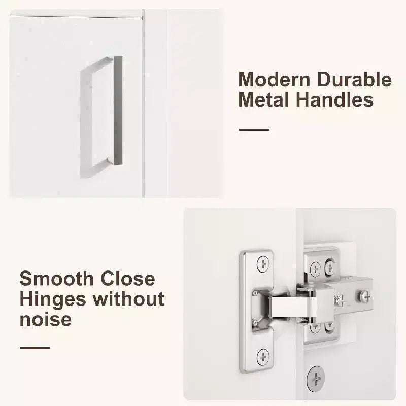 Mobile da bagno 16" con lavabo e anta a chiusura ammortizzata - Armadietto compatto per ripostiglio e bagno piccolo